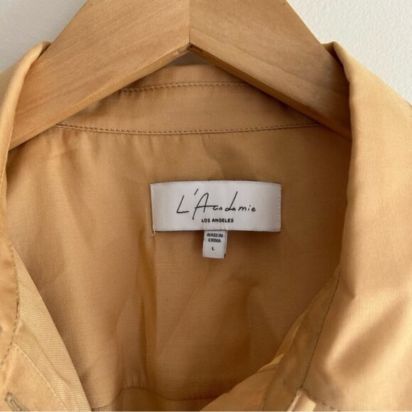 L'Académie Revolve The Bastina Top Button-Down Blouse Shirt Long Sleeve Sz L - Picture 7 of 8